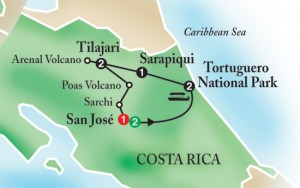 Costa Rica tour map