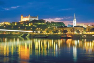 BratislavaNightRiver River cruise at night